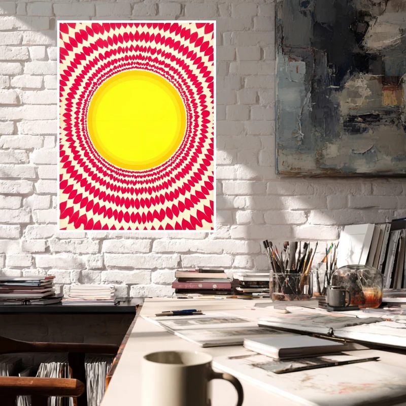 Strahlende Sonnen Mandala Poster