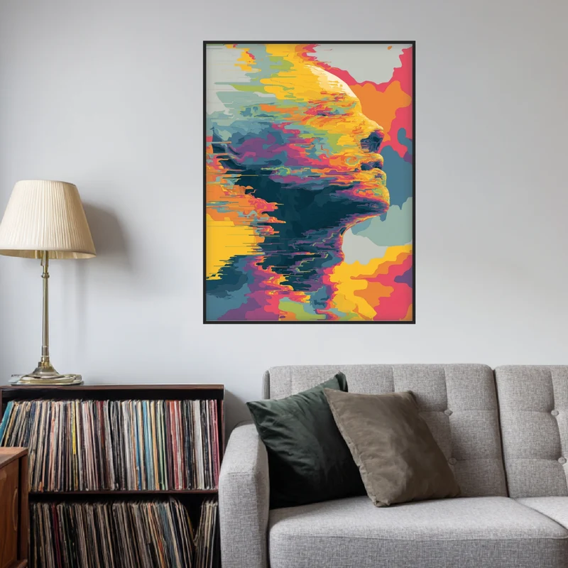 Abstraktes Gesichtsprofil Poster