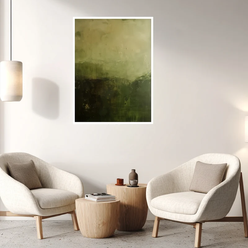 Olivgrüne Farbfläche mit Tiefe Poster