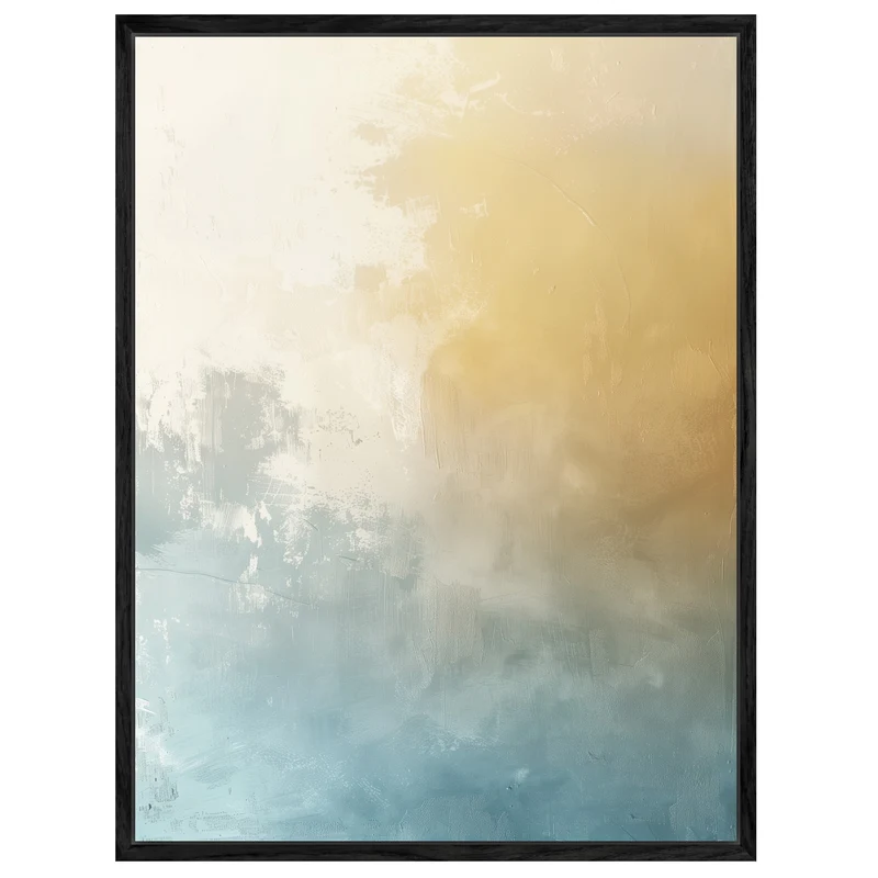 Sanfte Farbverläufe in Beige und Blau Leinwandbild