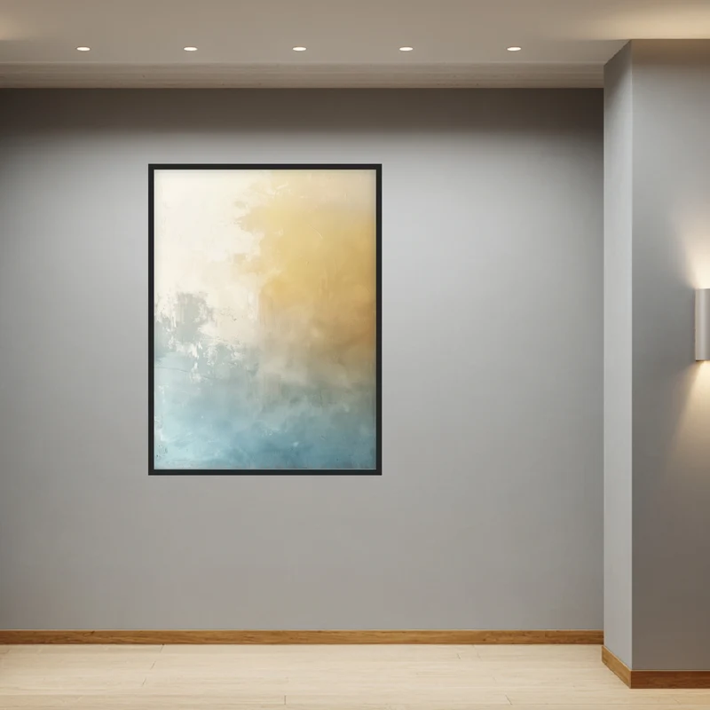 Sanfte Farbverläufe in Beige und Blau Poster