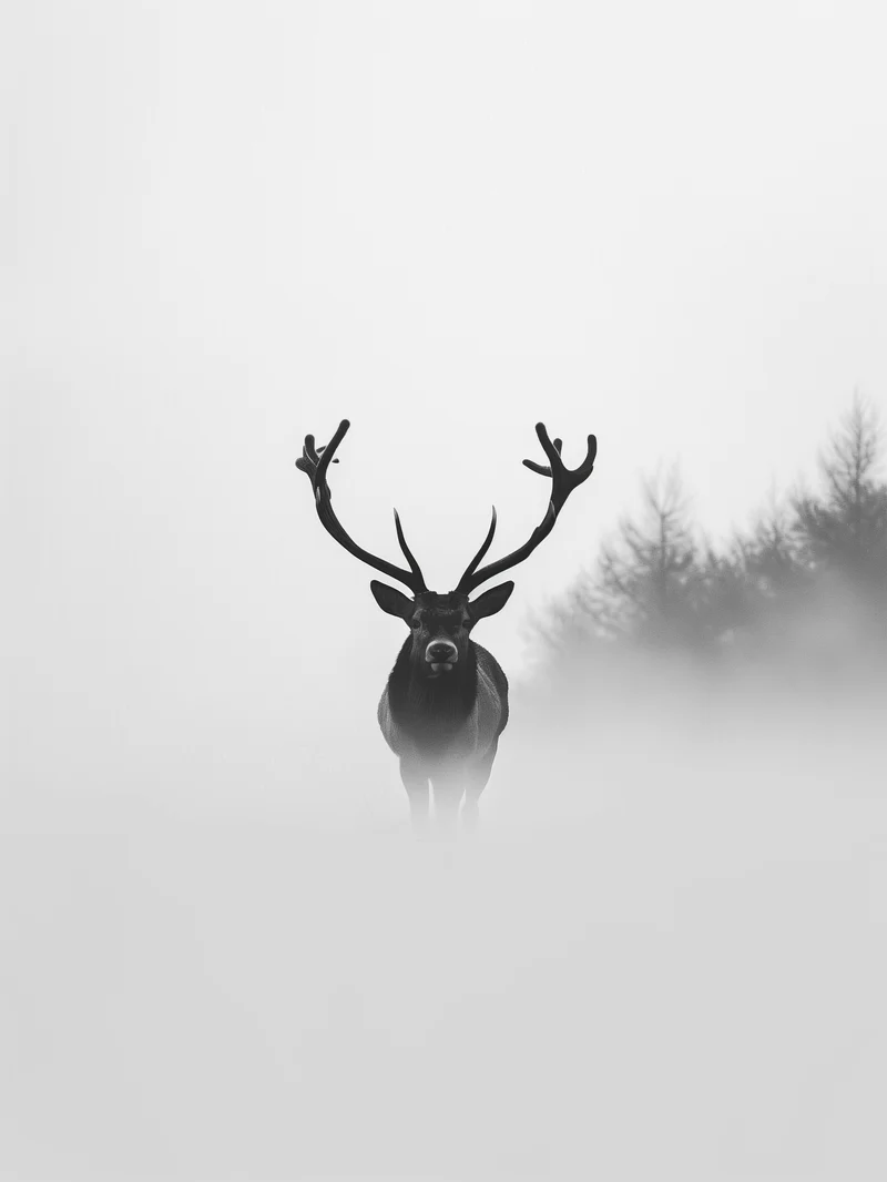 Hirsch im Nebel Poster