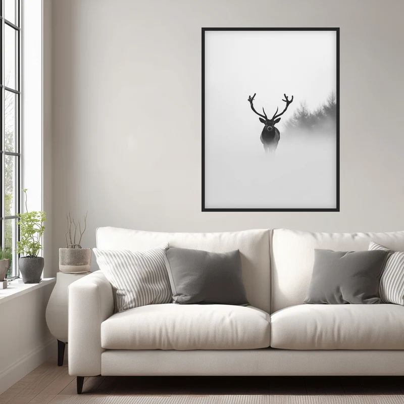 Hirsch im Nebel Poster