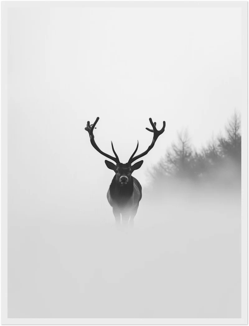 Hirsch im Nebel Poster