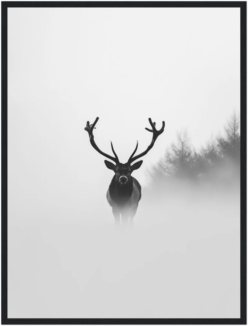 Hirsch im Nebel Poster