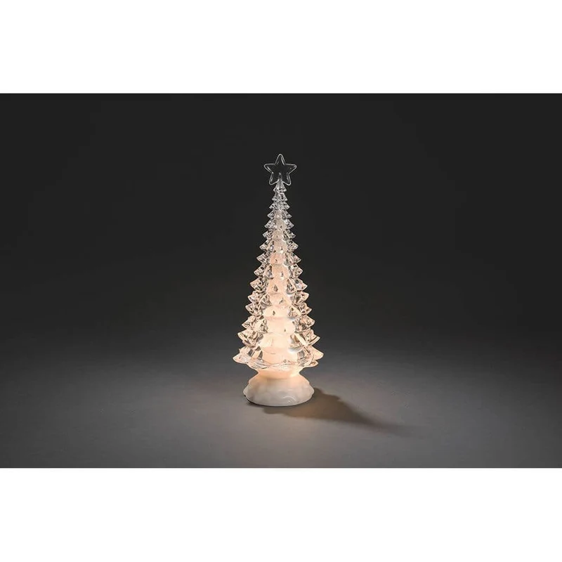 LED Acryl Weihnachtsbaum rotierend 3 Warmweiße Diode batteriebetrieben