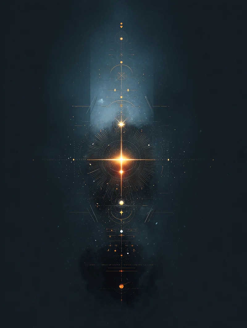 Geometrisches Lichtsymbol Kosmos Poster