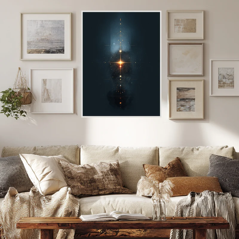 Geometrisches Lichtsymbol Kosmos Poster