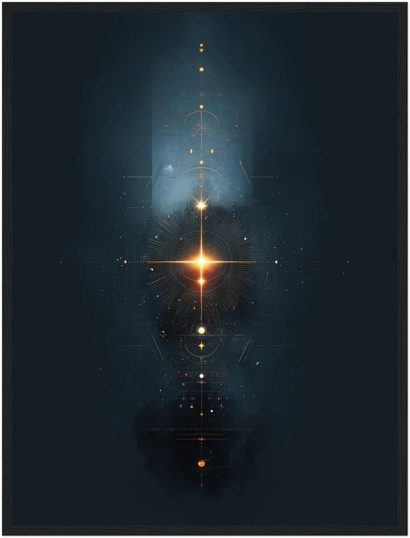 Geometrisches Lichtsymbol Kosmos Poster