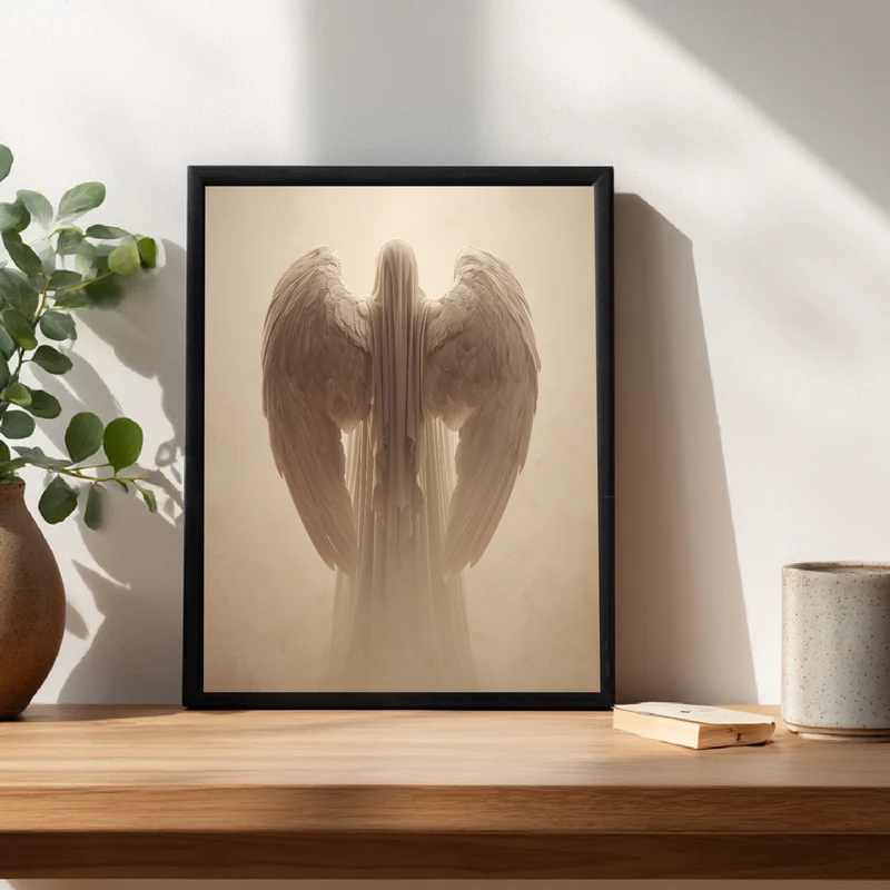 Geflügelte Lichtgestalt Poster
