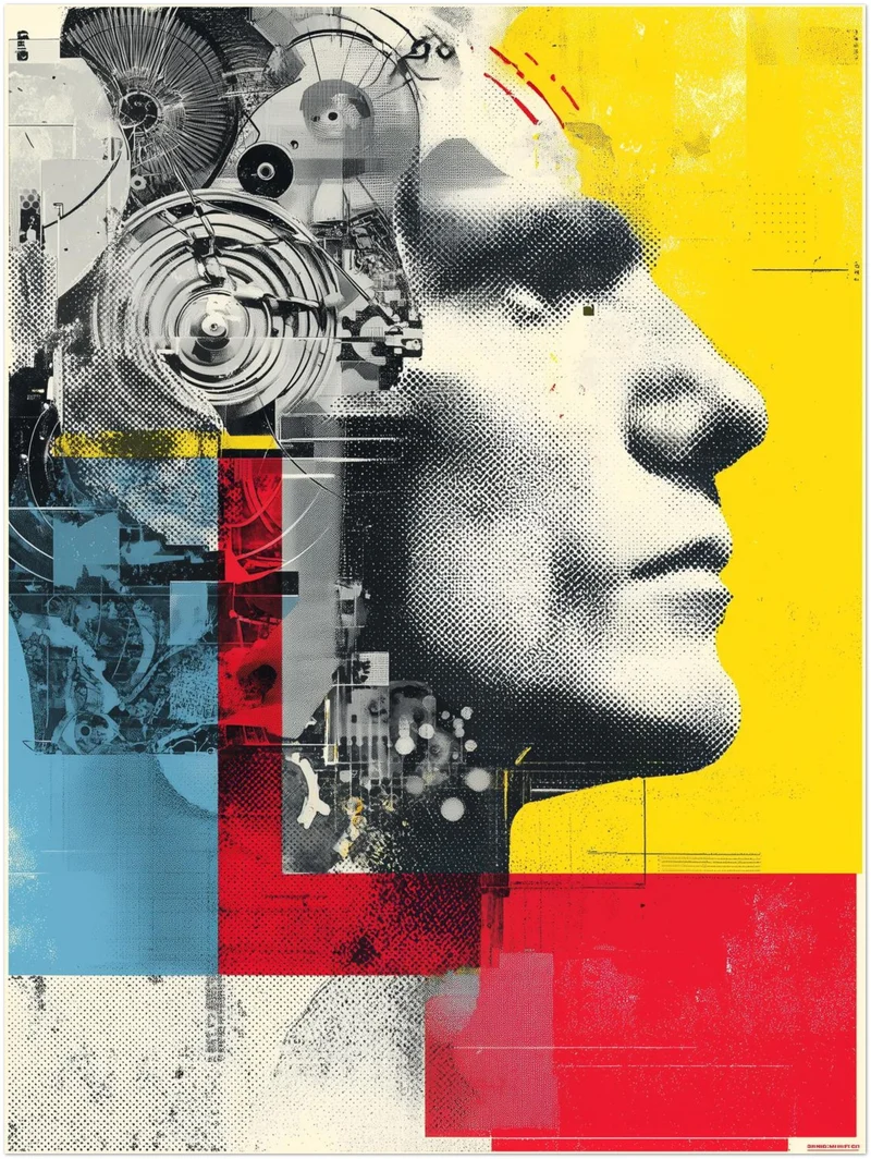 Roboter Mensch Fusion Leinwandbild