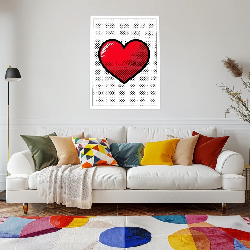 Rotes Herz Symbol Leinwandbild