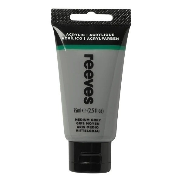 Reeves - Medium Grey - Fine Acrylic - 75ml - Reeves
