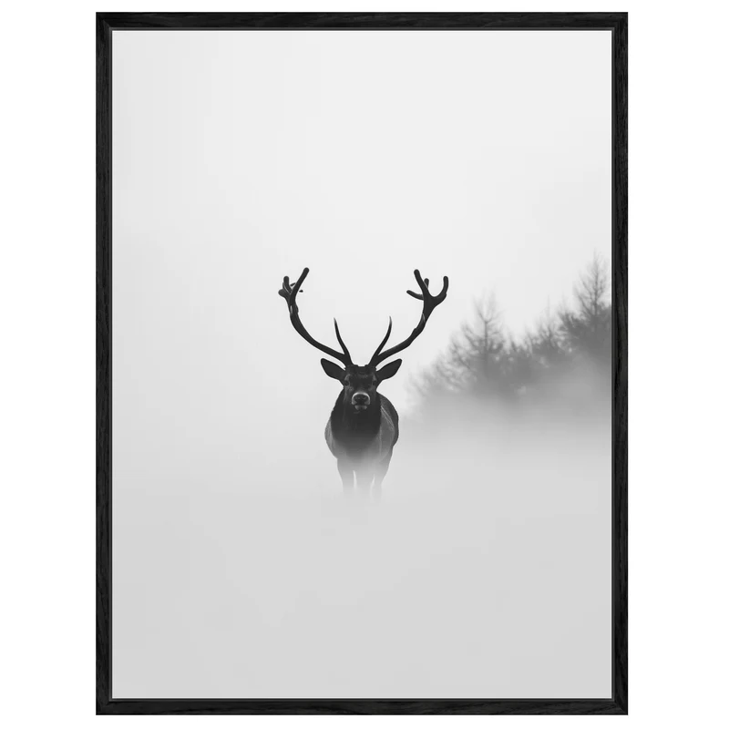 Hirsch im Nebel Leinwandbild