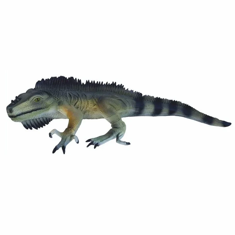Casa Padrino Deko Skulptur Leguan Grün / Grau / Schwarz 90 cm - Garten Figur