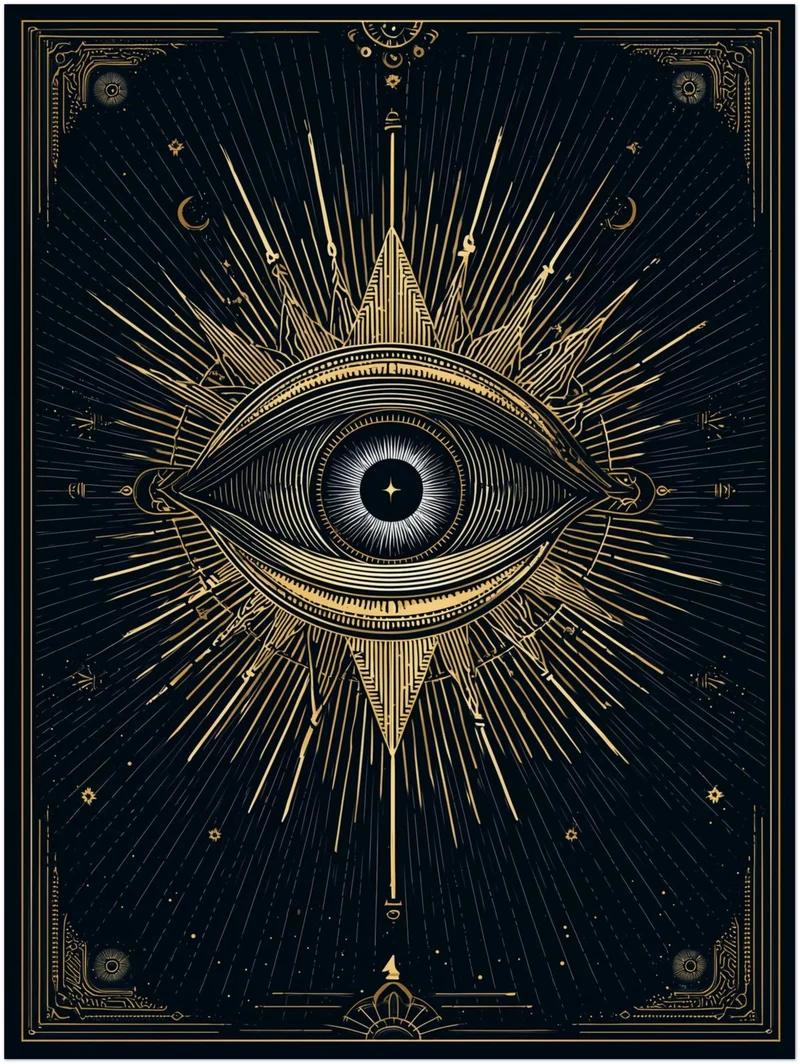 Goldenes Auge Strahlen Leinwandbild