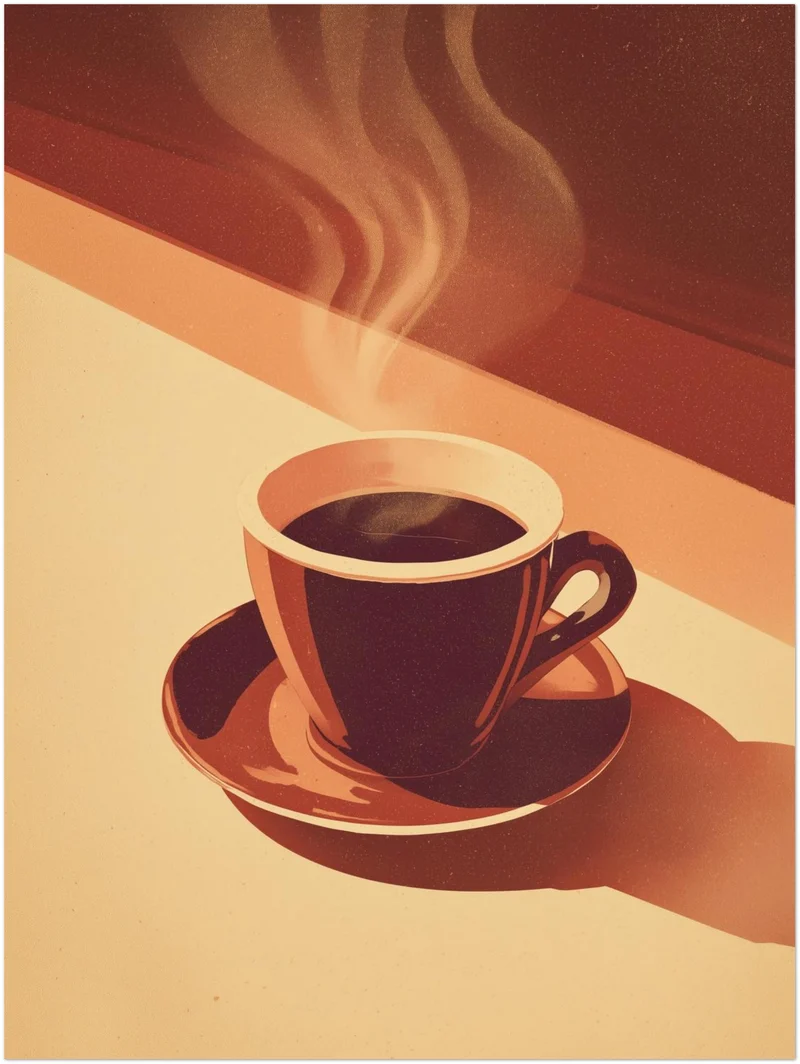 Kaffeetasse mit Dampf Leinwandbild