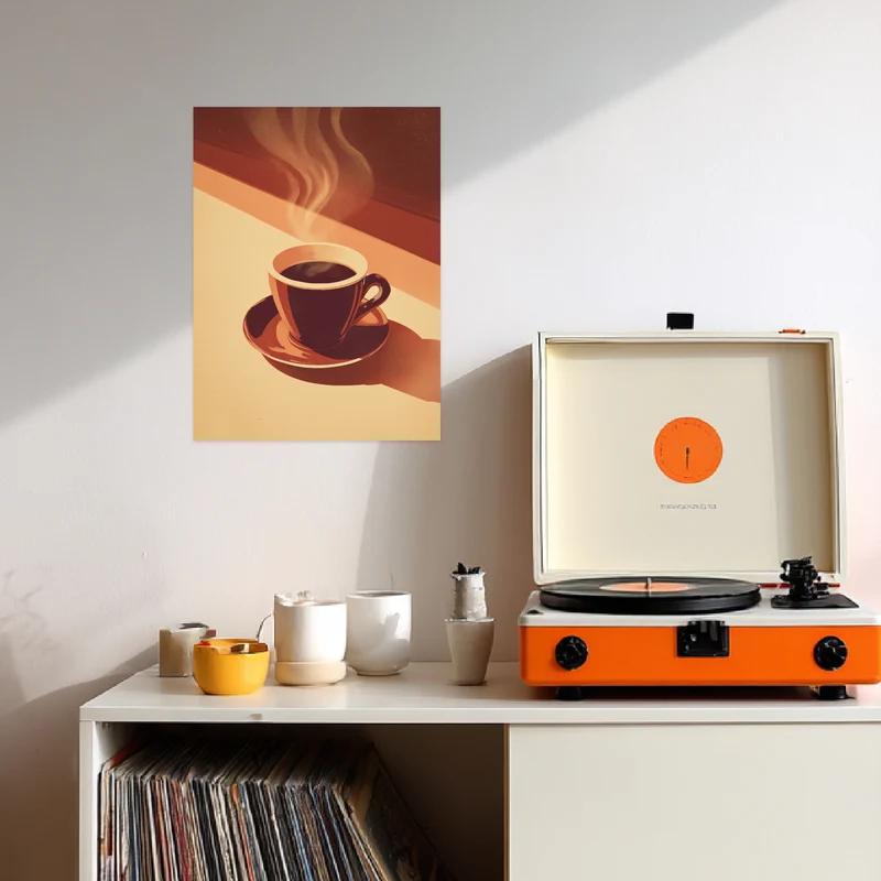 Kaffeetasse mit Dampf Leinwandbild