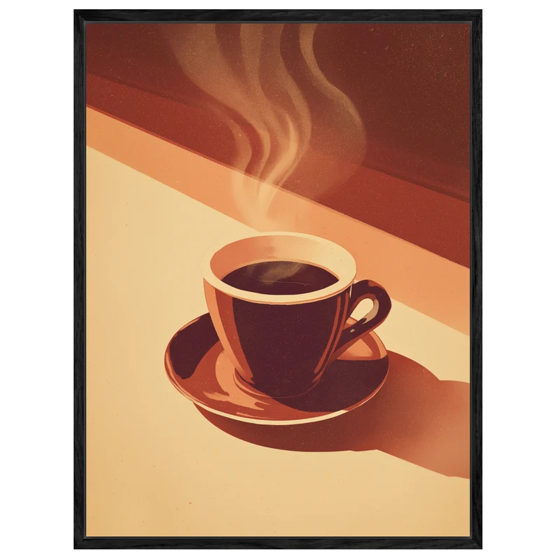 Kaffeetasse mit Dampf Leinwandbild