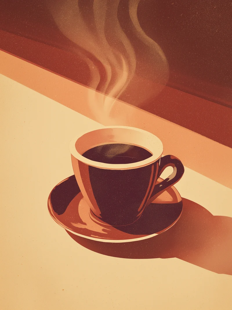 Kaffeetasse mit Dampf Poster
