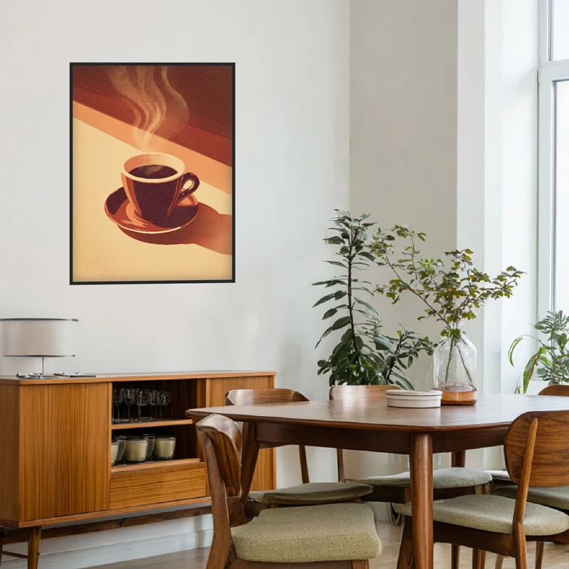Kaffeetasse mit Dampf Poster