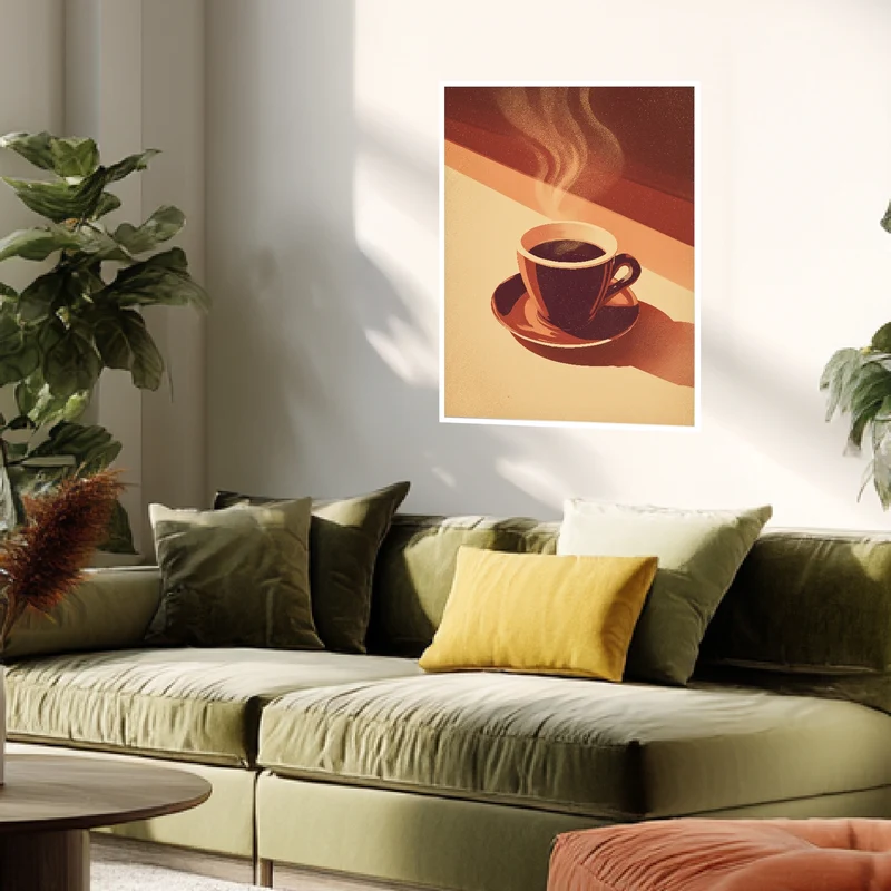 Kaffeetasse mit Dampf Poster