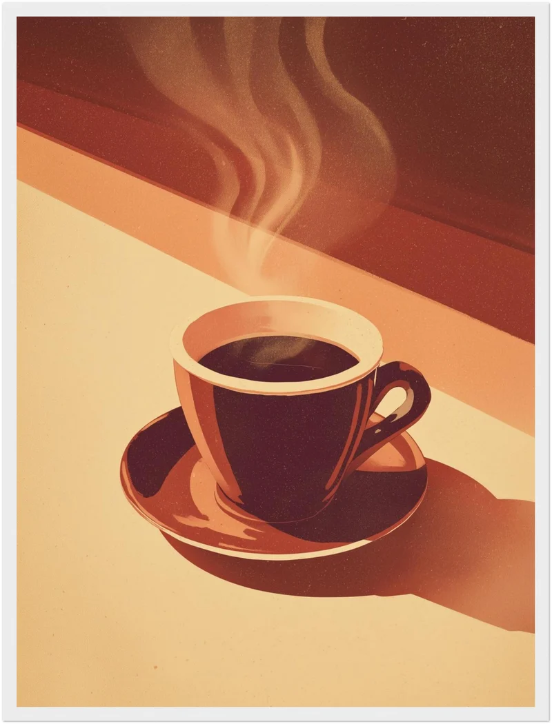 Kaffeetasse mit Dampf Poster