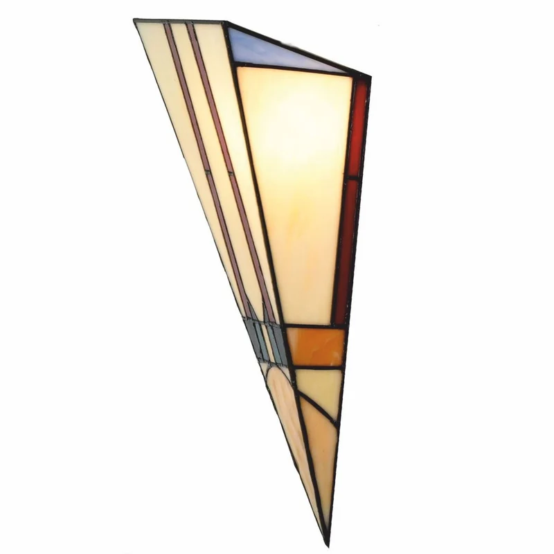 Casa Padrino Art Deco Tiffany Wandleuchte Bunt H. 38 cm - Tiffany Leuchten