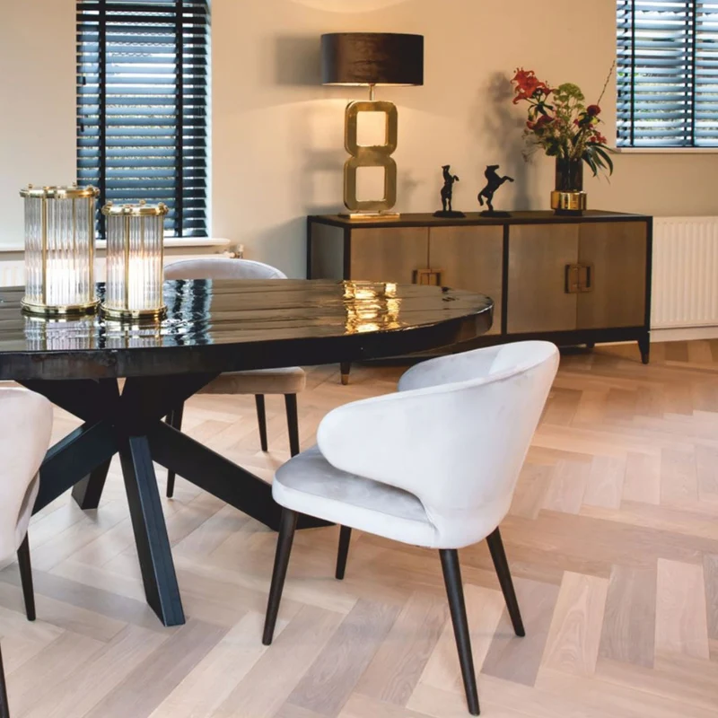 Casa Padrino Luxus Sideboard Schwarz / Grau / Messing 193 cm - Luxus Möbel