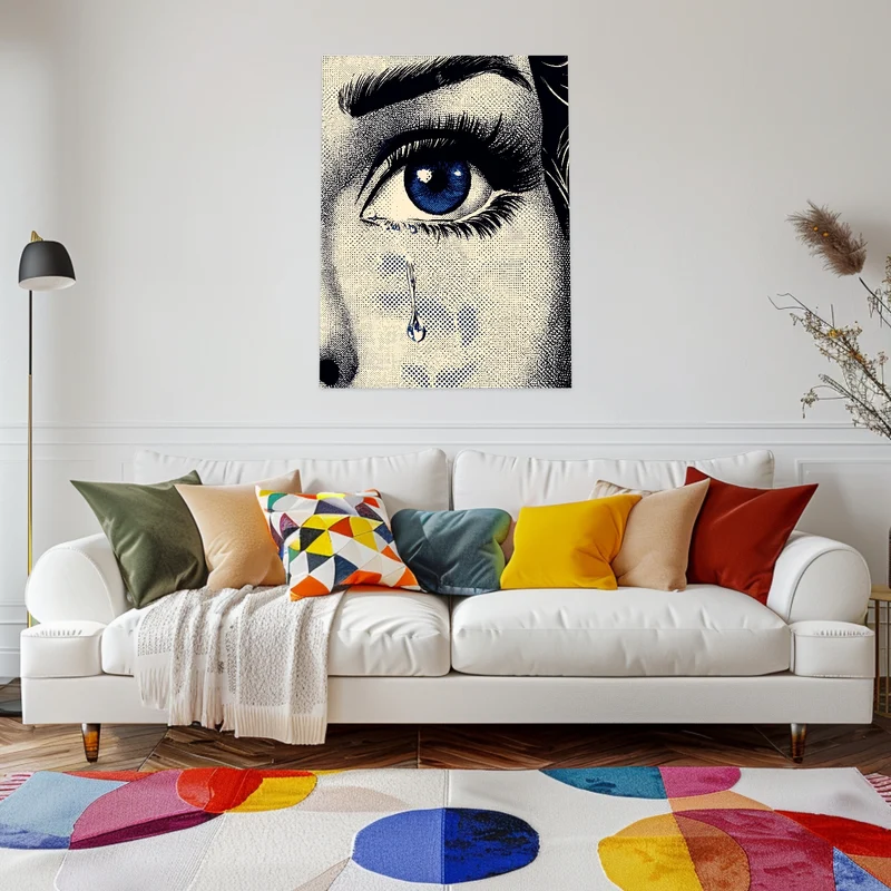 Frau Auge Träne Leinwandbild