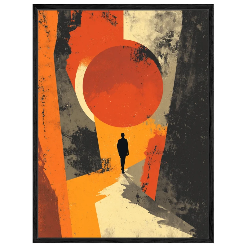 Person im Lichtkreis Leinwandbild