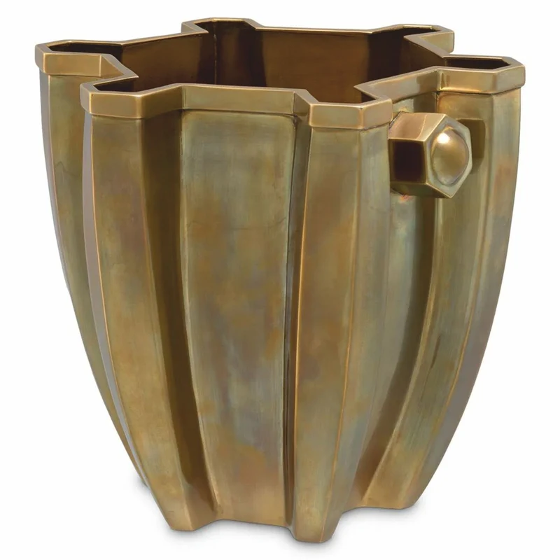 Casa Padrino Luxus Weinkühler Vintage Messing H. 25 cm - Champagnerkühler - Hotel Accessoires