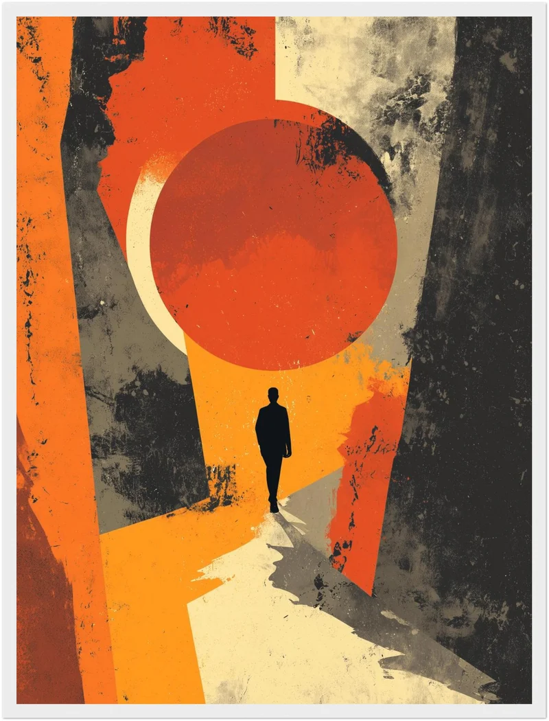 Person im Lichtkreis Poster