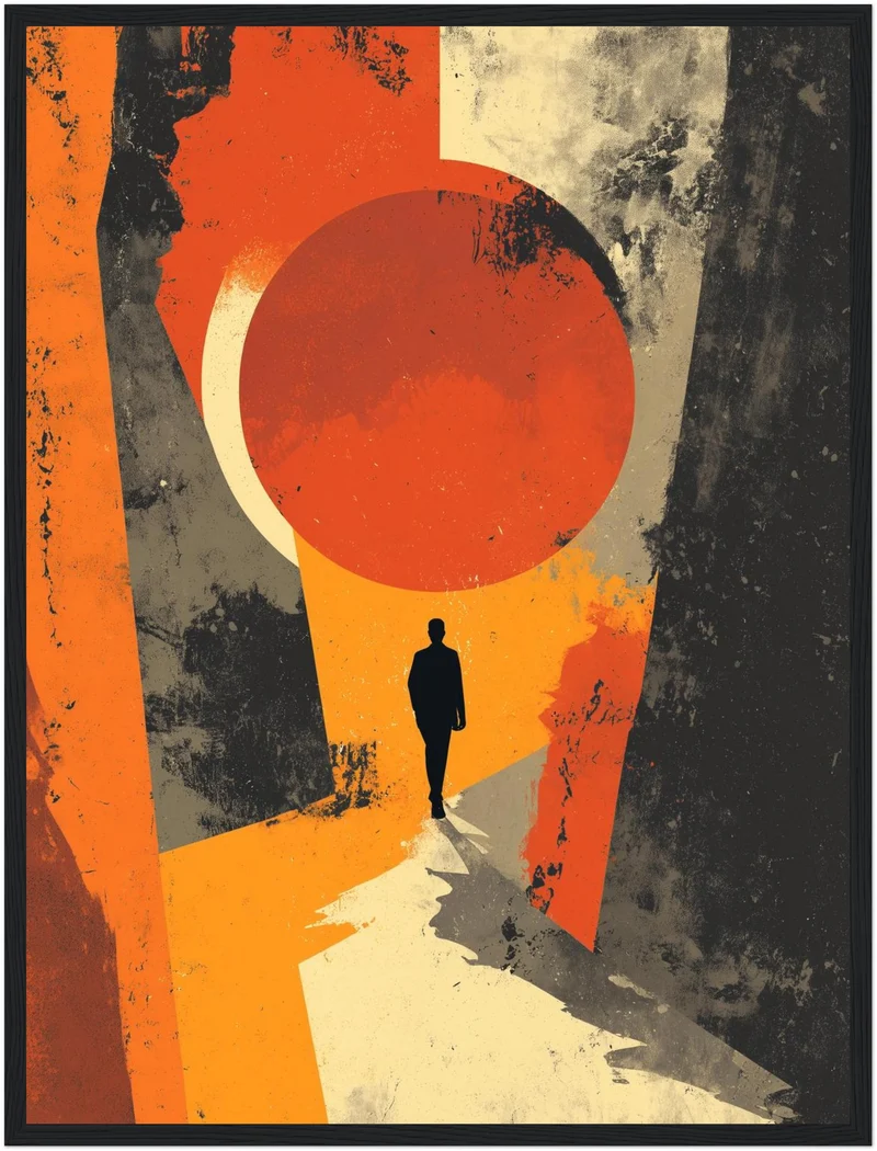 Person im Lichtkreis Poster
