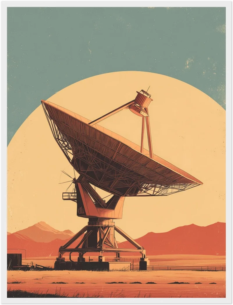 Parabolantenne Wüstenlandschaft Poster