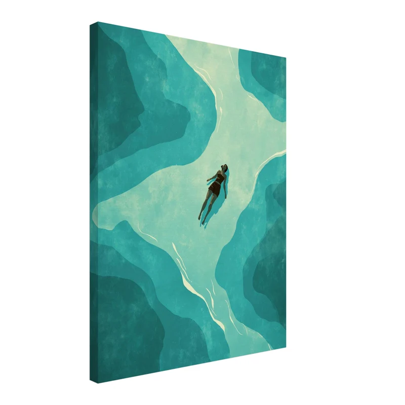 Schwimmende Person Wasser Leinwandbild