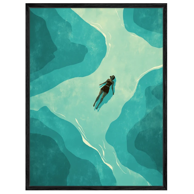 Schwimmende Person Wasser Leinwandbild