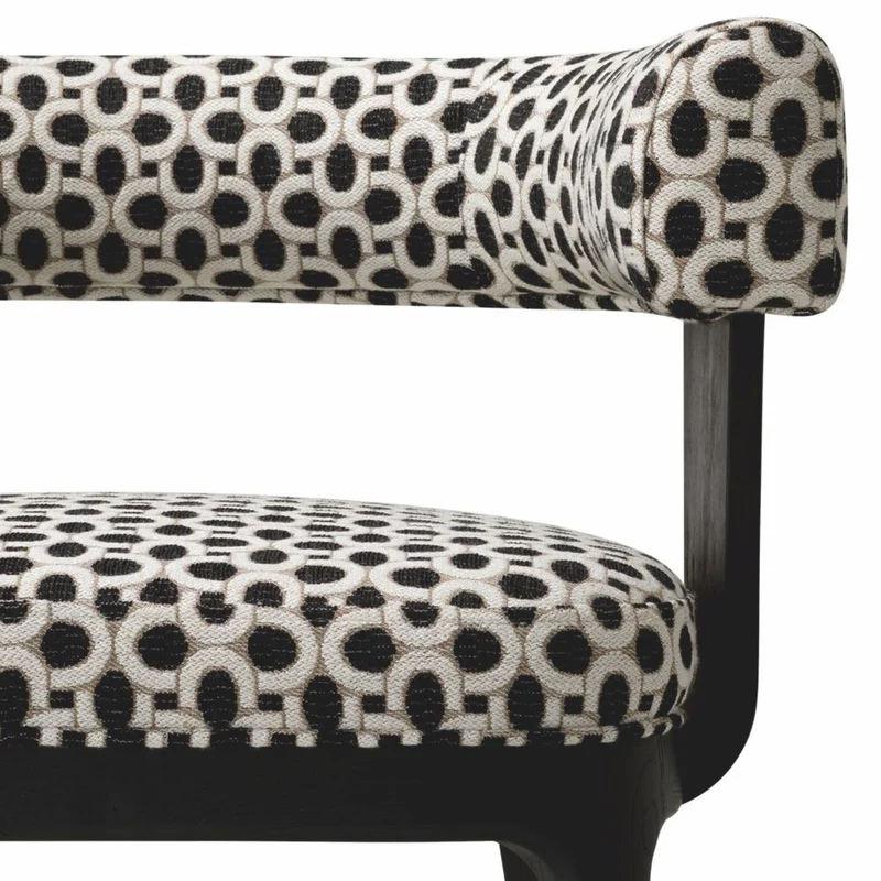 Casa Padrino Luxus Esszimmer Stuhl mit Armlehnen Weiß / Schwarz H. 73 cm - Esszimmer Möbel