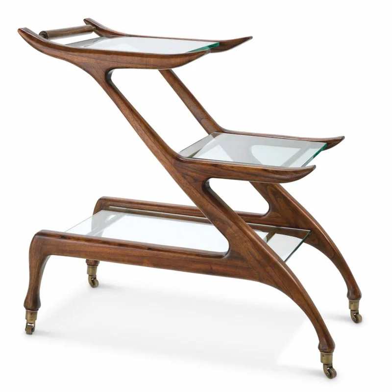 Casa Padrino Luxus Servierwagen Braun 85 x 50 x H. 80 cm - Hotel Accessoires