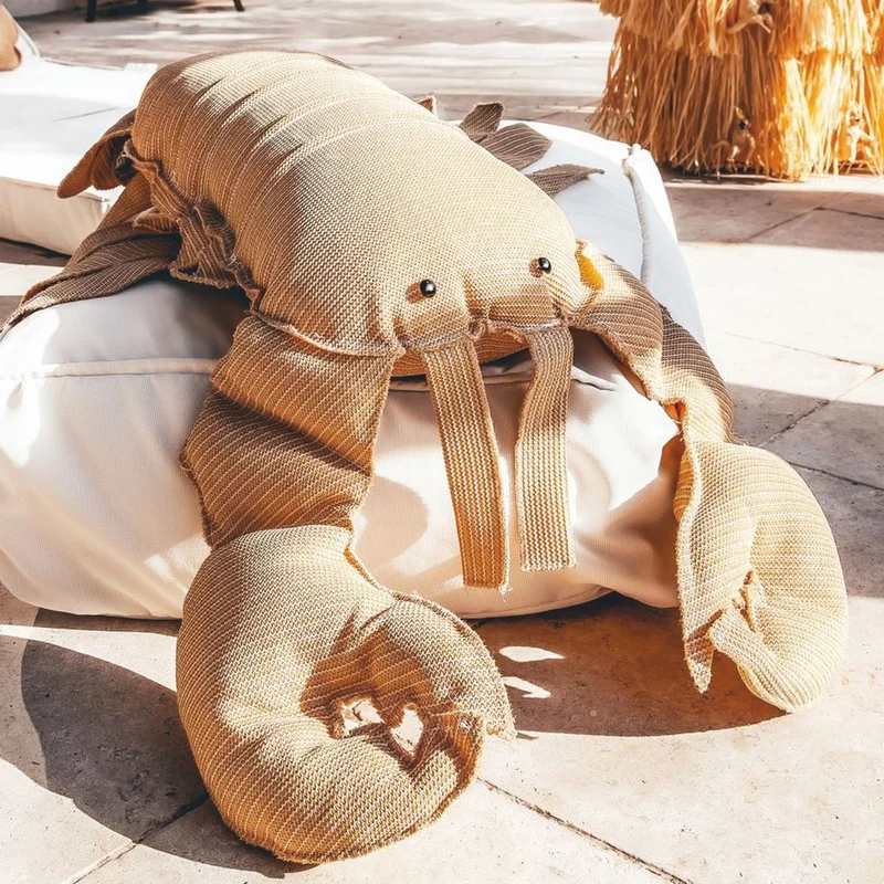 Casa Padrino Luxus Kissen Hummer Beige 100 cm - Outdoor Deko Kissen