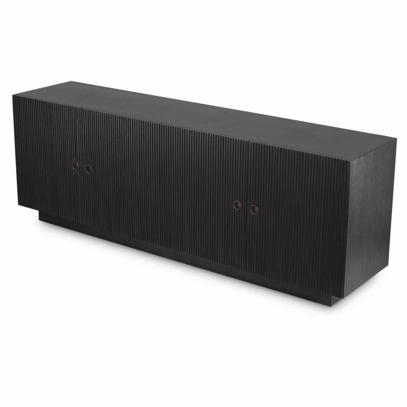 Casa Padrino Luxus Sideboard Schwarzgrau / Bronze 220 cm - Luxus Möbel