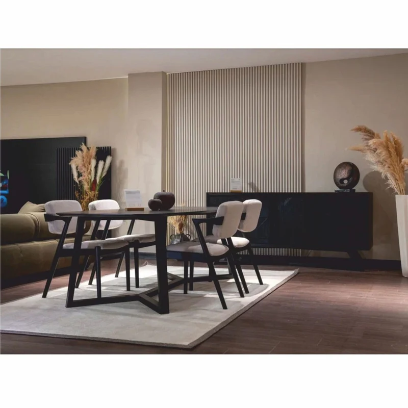 Casa Padrino Luxus Esszimmer Stuhl mit Armlehnen Weiß / Schwarz H. 85 cm - Esszimmer Möbel