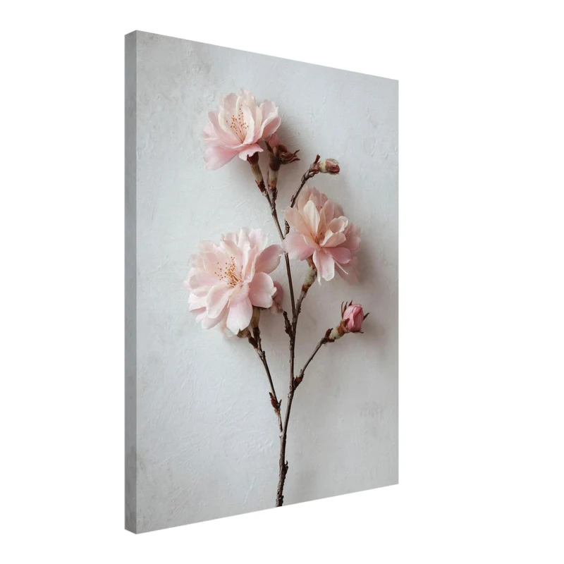 Rosa Blütenzweig Leinwandbild