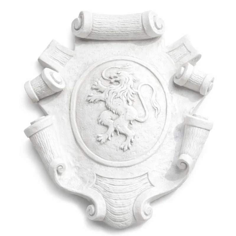Casa Padrino Luxus Barock Wandrelief Wappen Weiß H. 69 cm - Made in Italy