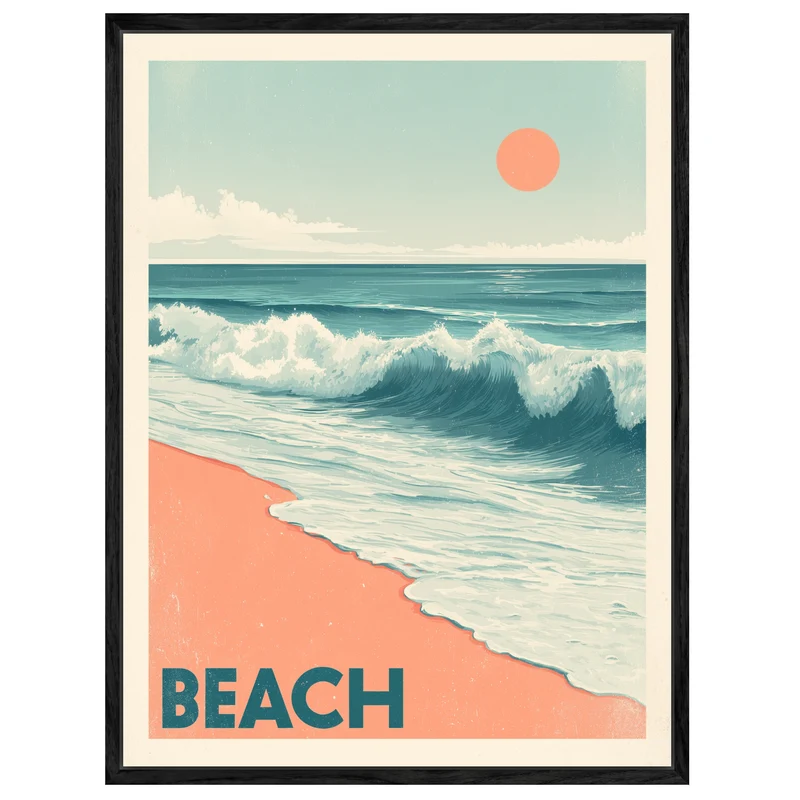 Sonnenuntergang am Strand Leinwandbild