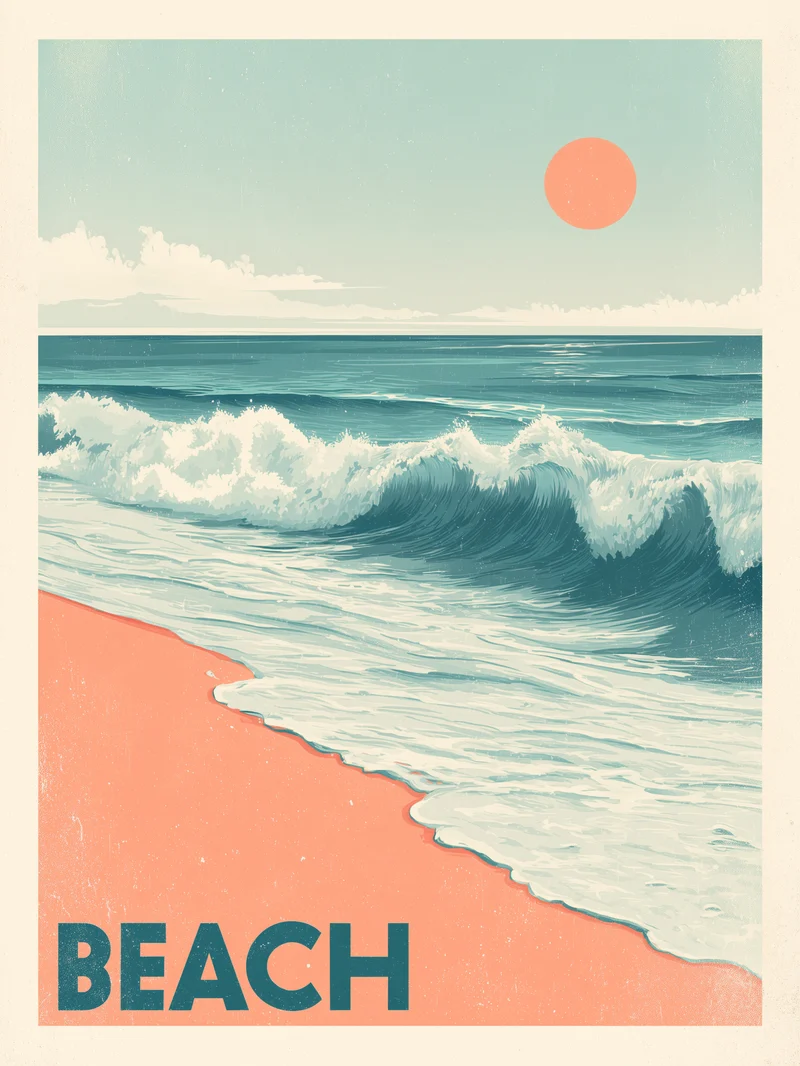 Sonnenuntergang am Strand Poster