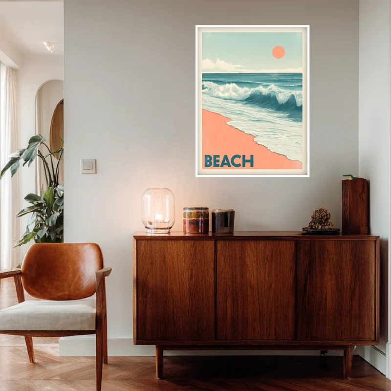 Sonnenuntergang am Strand Poster