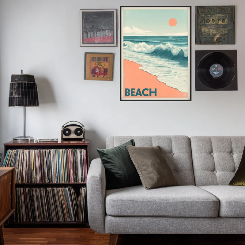 Sonnenuntergang am Strand Poster