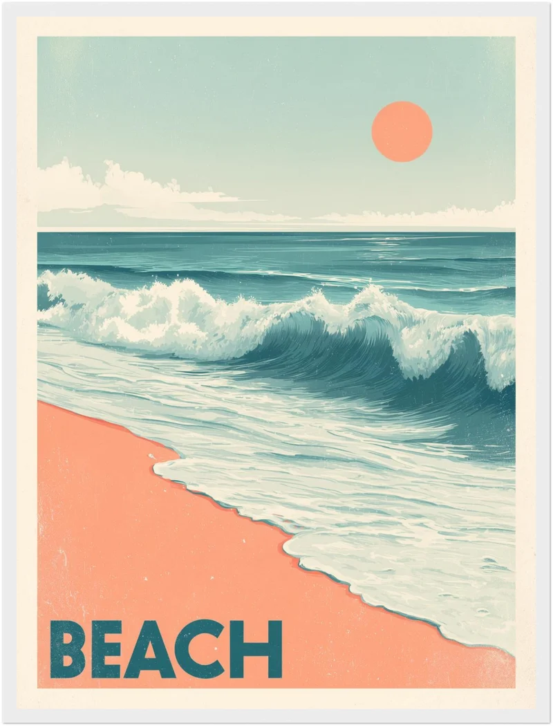 Sonnenuntergang am Strand Poster