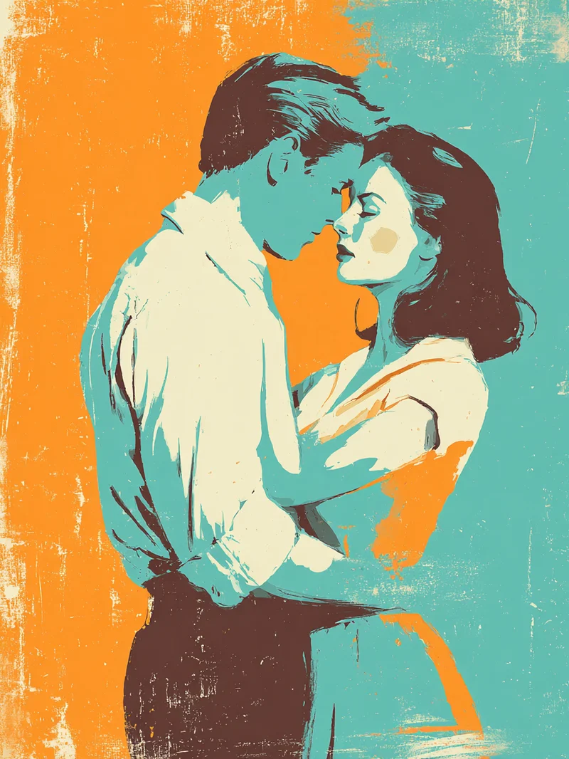 Umarmung in Farben Poster